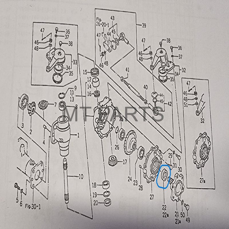 Joint spi pont avant vertical Iseki TH16, TH18, TH20, TM,15, TM17,... TU120, TU130, TU140,... (original) – Image 2