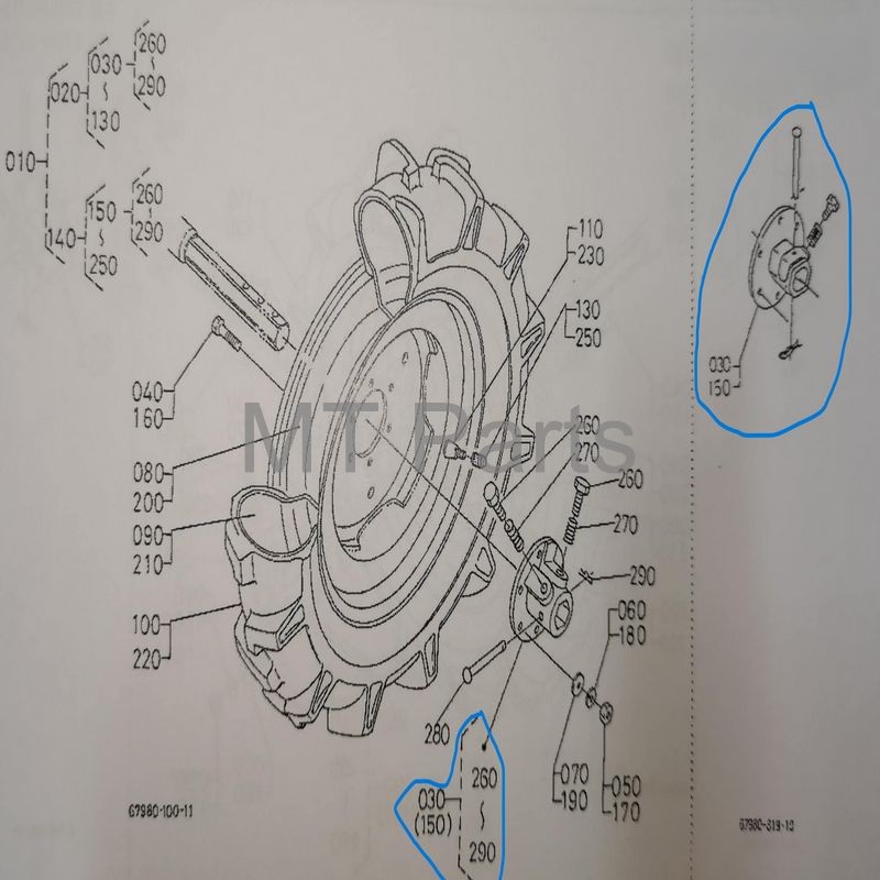 Moyeu de roue Kubota A, B1, B, ZB, XB, GB, Yanmar YM – Image 3