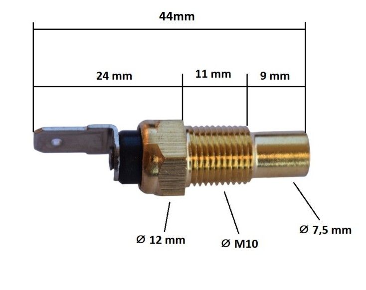 Interrupteur température d'eau Hinomoto NX, NZ, Kubota A-13, A-14,..., B, BX, GB, GT, GL, L, L1, Moteur D662... – Image 2